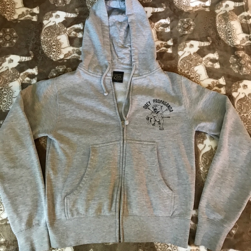 Obey grey zip up💫